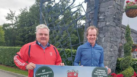 Picture shows main sponsors  John Mullins of Amarenco and Noel Curtin of the Army Surplus Store at Castlemartyr GAA Golf Classic launch.  